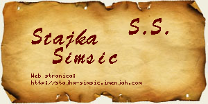 Stajka Šimšić vizit kartica